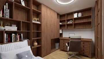 Interiéry HK | Vizualizace Byt Příbram - pracovna