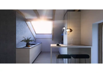 Interiéry HK | Vizualizace Obývací pokoj 2NP (patro pro hosty)