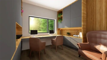 Interiéry HK | Vizualizace pracovny RD Obecnice