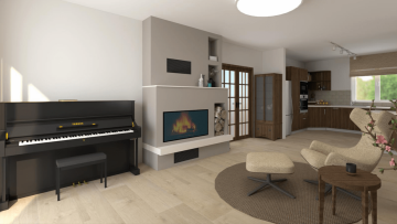 Obývací místnost propojená s jídelnou | Interiéry HK