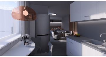 Interiéry HK | vizualizace bytu Sedlčany