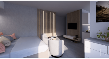 Interiéry HK | vizualizace bytu Sedlčany