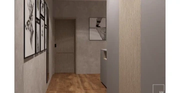 Interiéry HK | Malý byt Příbram – obývák a vstupní hala